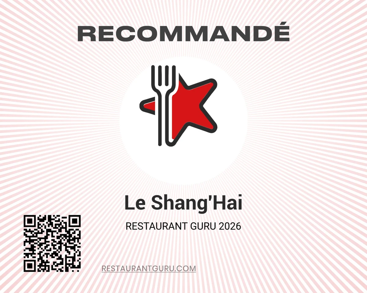 Visuel officiel Restaurant Guru 2026 — Le Shang'Hai recommandé, avec QR code